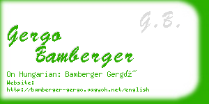 gergo bamberger business card